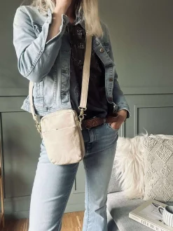 VIAMAJA Læder Tasker|Mobiltasker<Mobiltaske Liva - Sand / Gold