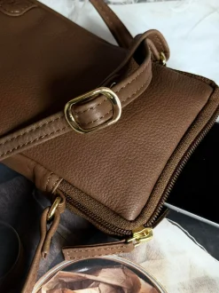 VIAMAJA Læder Tasker|Mobiltasker<Mobiltaske Misse - Coffee / gold