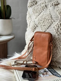 VIAMAJA Læder Tasker|Mobiltasker<Mobiltaske Misse - Cognac / gold