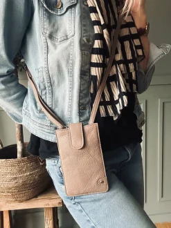 VIAMAJA Læder Tasker|Mobiltasker<Mobiltaske Small Aura Dusty taupe