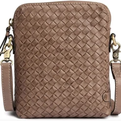 VIAMAJA Læder Tasker|Mobiltasker<Mobiltaske Sofya- Håndflettet Dark taupe