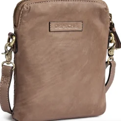 VIAMAJA Læder Tasker|Mobiltasker<Mobiltaske Sofya- Håndflettet Dark taupe