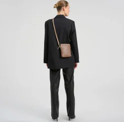 VIAMAJA Læder Tasker|Mobiltasker<Mobiltaske Sofya- Håndflettet Dark taupe