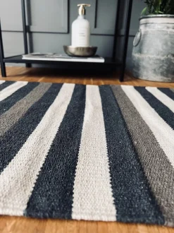 VIAMAJA Bademåtter<Måtte Recycling strib - 50x80 Grå/beige/natur