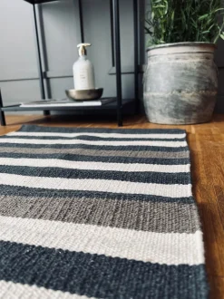 VIAMAJA Bademåtter<Måtte Recycling strib - 50x80 Grå/beige/natur