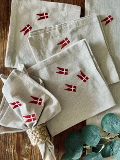 VIAMAJA Duge Og Mundservietter|Højtider<Mundservietter med flag – 4 stk