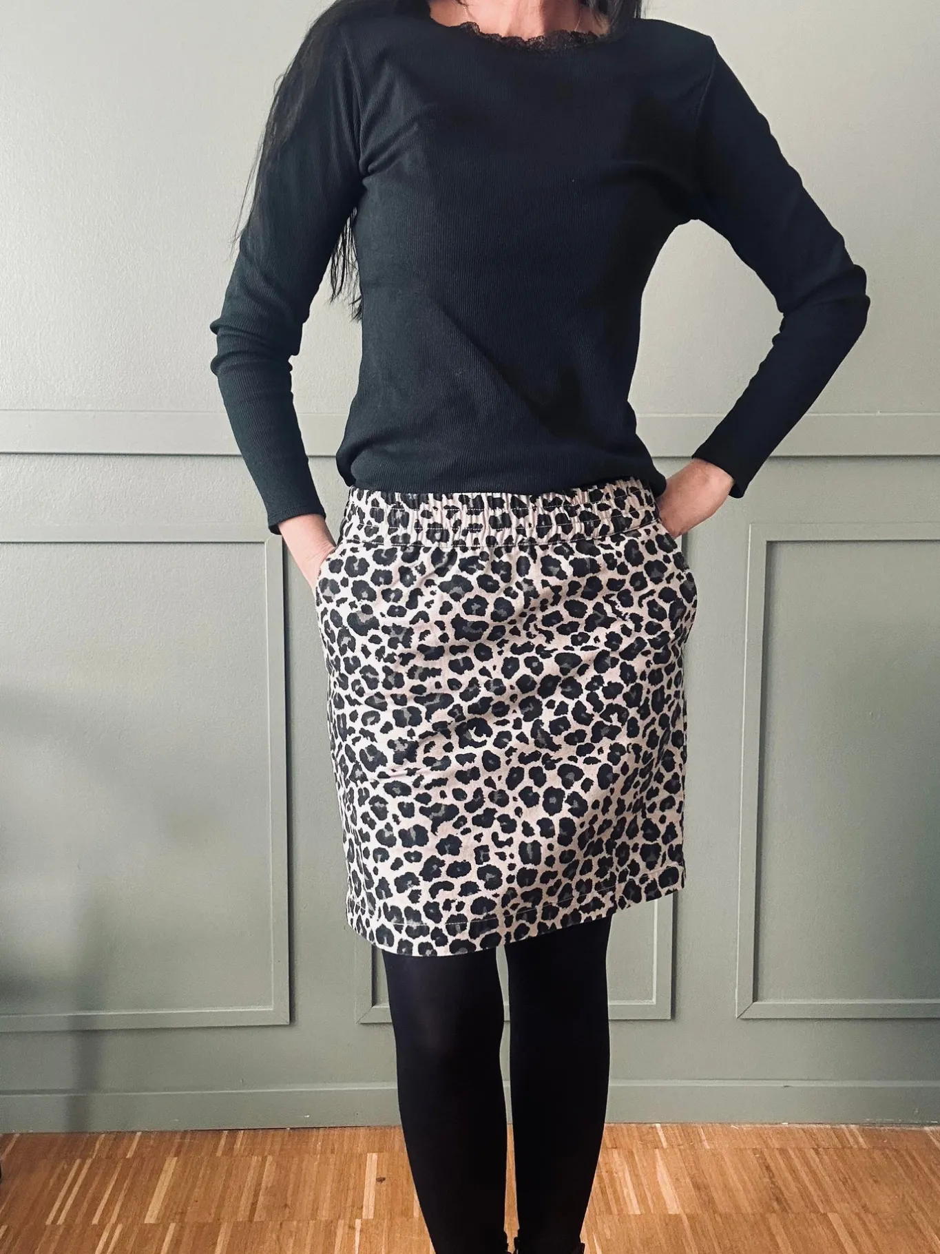 VIAMAJA Nederdele<Nederdel Jane Leopard Grey