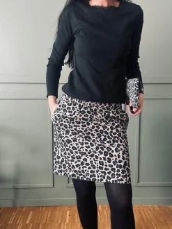 VIAMAJA Nederdele<Nederdel Jane Leopard Grey