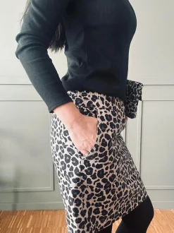 VIAMAJA Nederdele<Nederdel Jane Leopard Grey