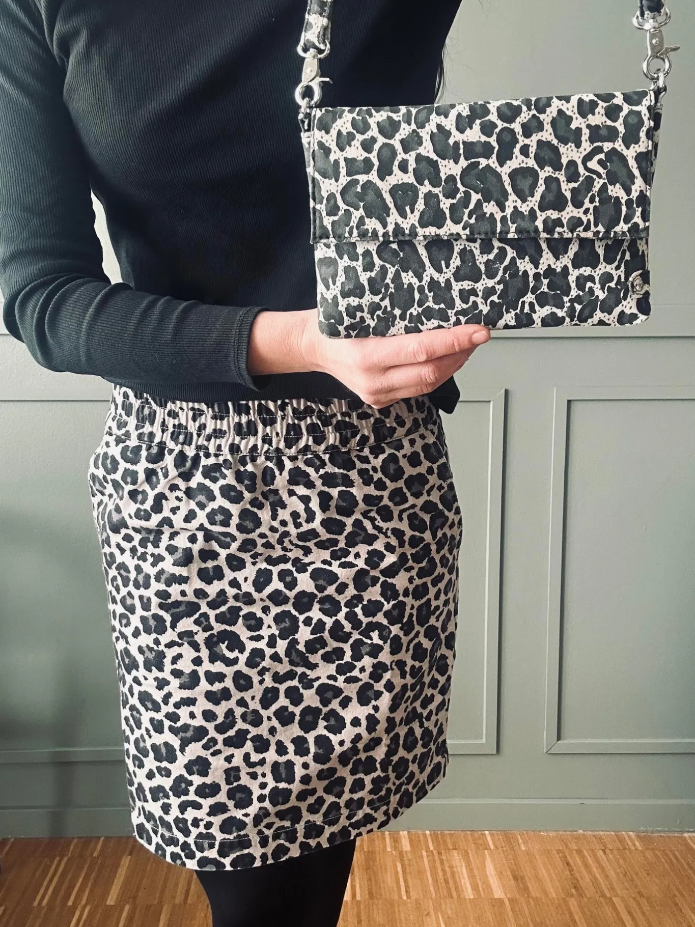 VIAMAJA Nederdele<Nederdel Jane Leopard Grey