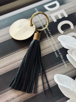 VIAMAJA Nøgleringe<Nøglering med kvast - Black leather