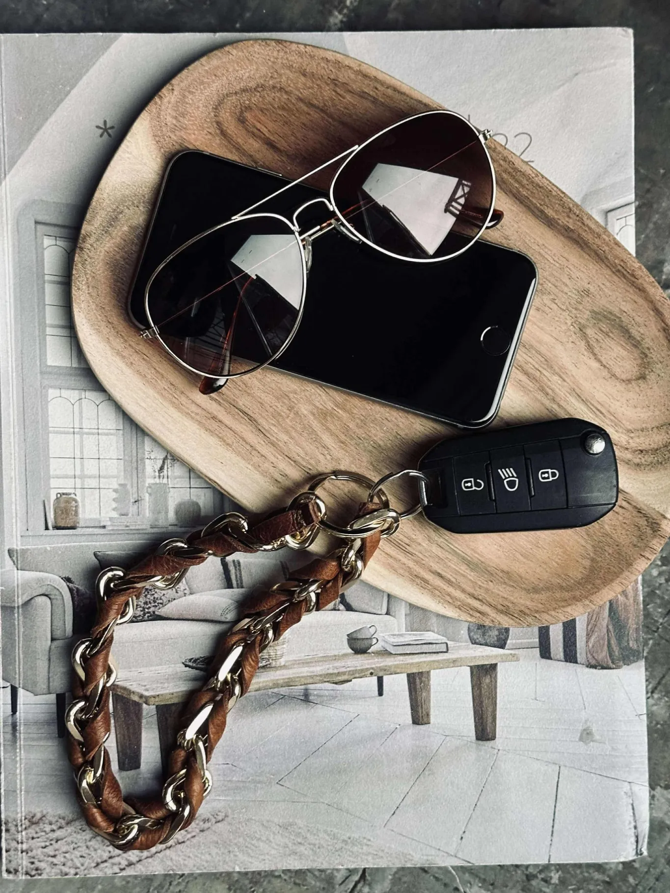 VIAMAJA Nøgleringe<Nøglesnor – Walnut / Gold