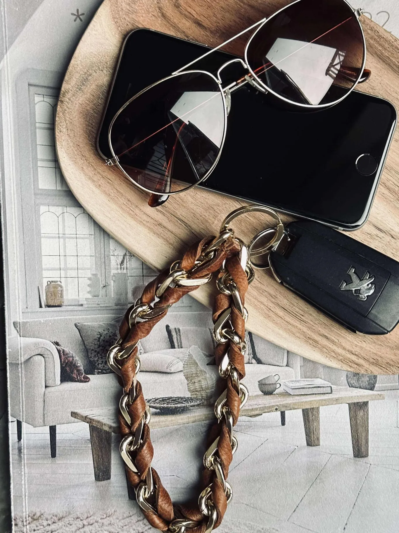 VIAMAJA Nøgleringe<Nøglesnor – Walnut / Gold