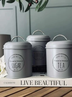 VIAMAJA Kaffe Og Te Tilbehør|Køkken Opbevaring<Opbevaringskrukker 3 stk - Mocca