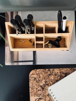 VIAMAJA Opbevaring Til Badeværelse|Kreativ Opbevaring<Organiser i bambus med 10 rum