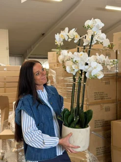 VIAMAJA Blomster|Interiør<Orkidé i Potte 105 cm - Hvid