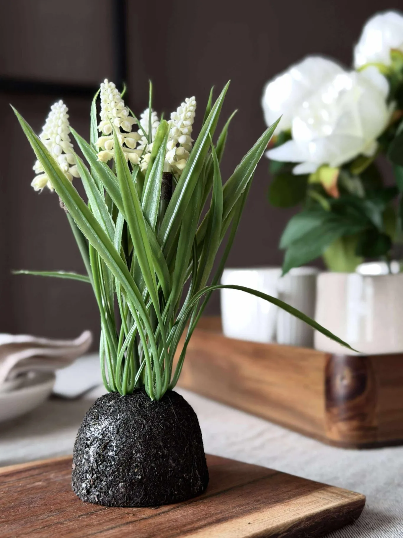 VIAMAJA Blomster<Perlehyacint moskugle - Hvid