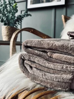 VIAMAJA Tæpper Og Puder<Plaid i fleece kingsize – Taupe 180×230