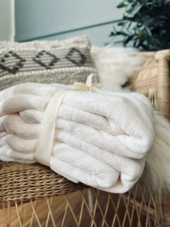 VIAMAJA Tæpper Og Puder<Plaid i fleece kingsize – White 180×230