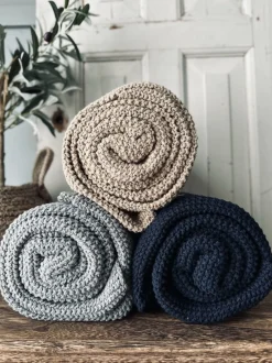 VIAMAJA Tæpper Og Puder<Plaid Perlestrik - Navy