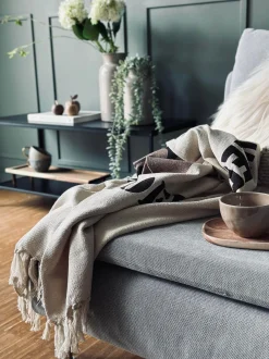 VIAMAJA Tæpper Og Puder|Restparti<Plaid recycling bomuld - Coffee