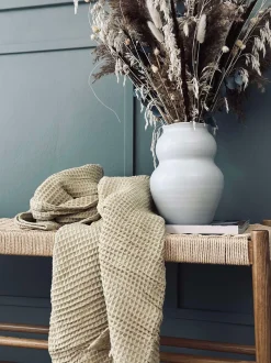 VIAMAJA Tæpper Og Puder|Restparti<Plaid Stone-washed Vaflet Bomuld - Gul