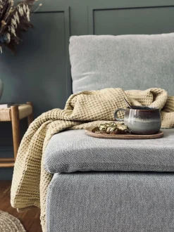 VIAMAJA Tæpper Og Puder|Restparti<Plaid Stone-washed Vaflet Bomuld - Gul