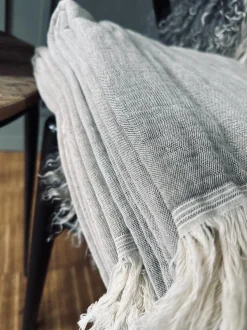 VIAMAJA Tæpper Og Puder<Plaid vævet med kork – Nature grey mix