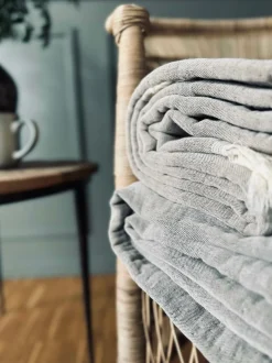 VIAMAJA Tæpper Og Puder<Plaid vævet med kork – Nature grey mix