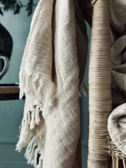 VIAMAJA Tæpper Og Puder<Plaid vævet med kork – Nature mix