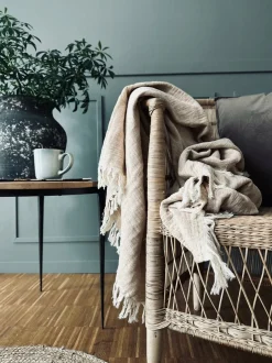 VIAMAJA Tæpper Og Puder<Plaid vævet med kork – Nature mix
