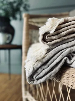 VIAMAJA Tæpper Og Puder<Plaid vævet med kork – Nature mix