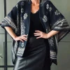 VIAMAJA Poncho<Poncho Blue boheme