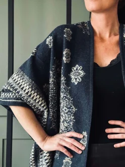 VIAMAJA Poncho<Poncho Blue boheme