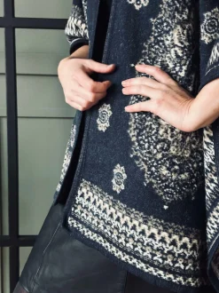 VIAMAJA Poncho<Poncho Blue boheme