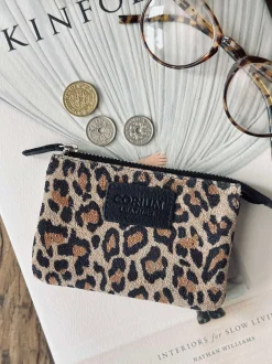VIAMAJA Punge Og Kortholdere<Pung i blød ruskind - Leopard