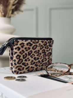 VIAMAJA Punge Og Kortholdere<Pung i blød ruskind - Leopard