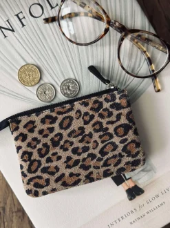 VIAMAJA Punge Og Kortholdere<Pung i blød ruskind - Leopard