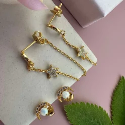 VIAMAJA Ørestikker<Øreringe Alva - Dobbelt sæt Sterling silver