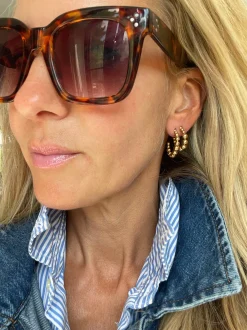 VIAMAJA Hoops|Vandfaste Smykker<Øreringe Gunilla 20 mm - 18k forgyldt