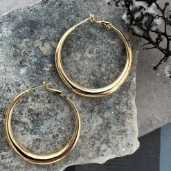 VIAMAJA Hoops<Øreringe Lharni Gold 18K forgyldt