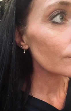 VIAMAJA Perleøreringe<Øreringe Ruby 18K forgyldt