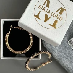 VIAMAJA Hoops<Øreringe Smilla Hoops 18K forgyldt - Black
