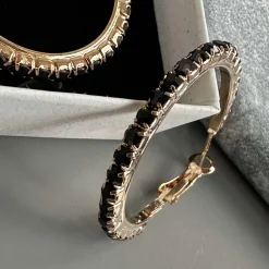 VIAMAJA Hoops<Øreringe Smilla Hoops 18K forgyldt - Black