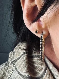 VIAMAJA Hoops<Øreringe Smilla Hoops 18K forgyldt - Black