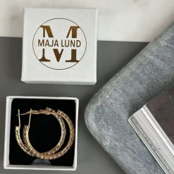 VIAMAJA Hoops<Øreringe Smilla Hoops 18K forgyldt - Black