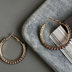 VIAMAJA Hoops<Øreringe Smilla Hoops 18K forgyldt - Black