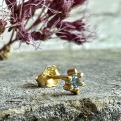 VIAMAJA Ørestikker<Ørestik Single GIA Azur blue 18K forgyldt - 1 stk