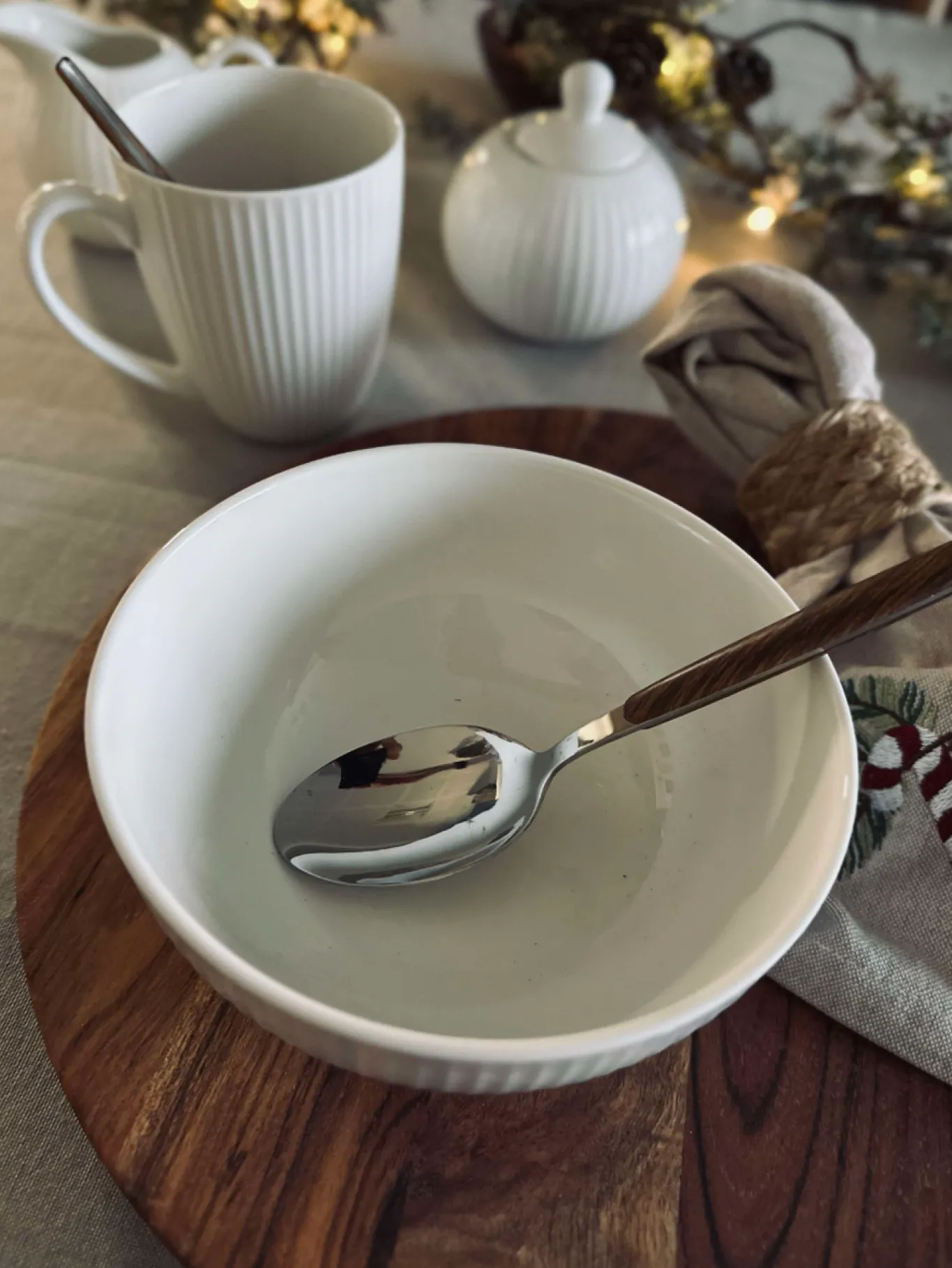 VIAMAJA Krus, Kopper Og Glas|Porcelæn Og Stentøj<Riflet porcelæn til 4 personer - 16 dele