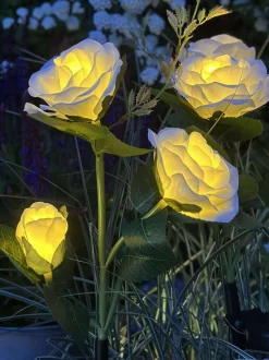 VIAMAJA Lys Og Led|Udendørs Led<Rose med solceller - Hvid